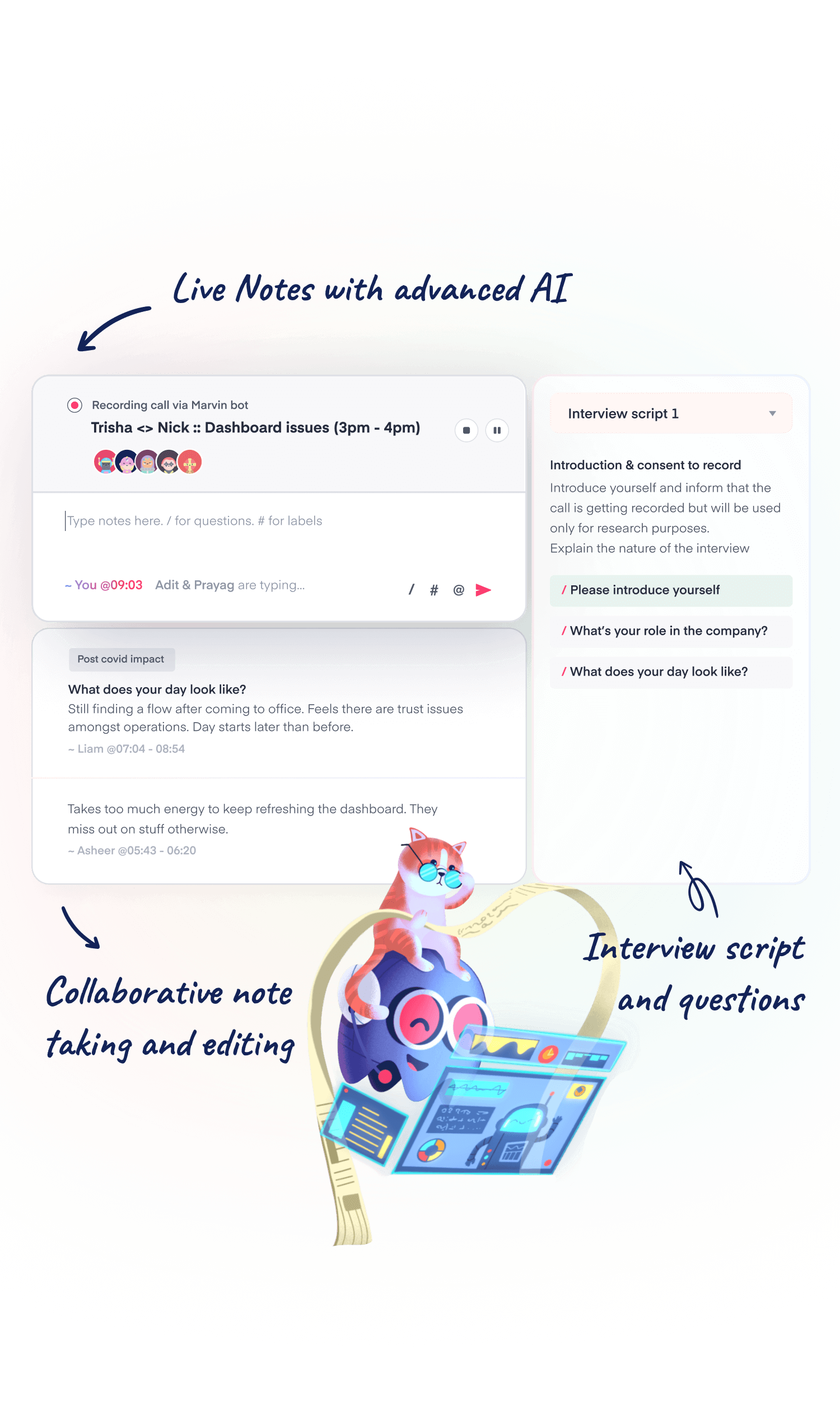 Taggable templates and discussion guides