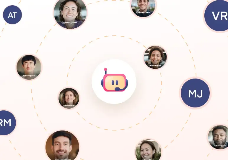 ai moderator talking to multiple participants at once and recording their responses