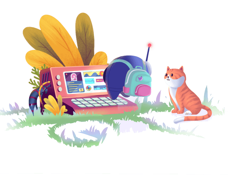 marvin and cat focusing on research